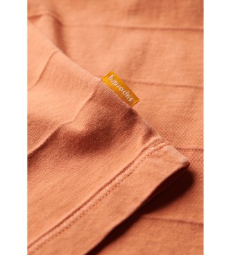 Superdry Textured cotton T-shirt with logo Vintage orange