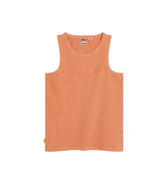 Superdry Textured cotton T-shirt with logo Vintage orange