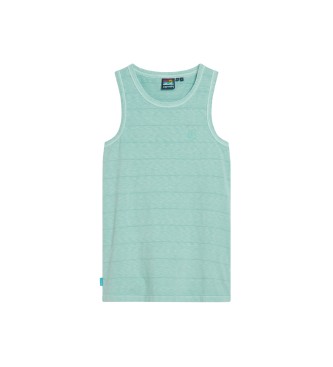 Superdry Textured cotton T-shirt with turquoise Vintage logo