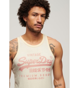 Superdry T-shirt Classic with vintage Heritage logo beige