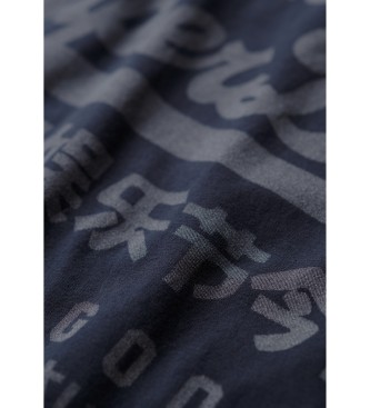 Superdry T-shirt classica con logo vintage Navy Heritage