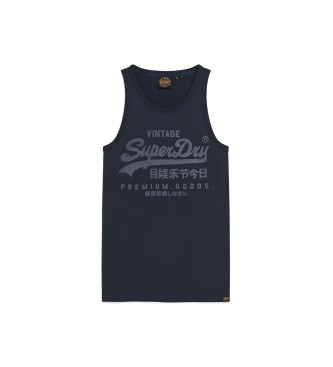 Superdry T-shirt clssica com logtipo Heritage vintage em azul-marinho