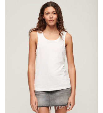 Superdry T-shirt sans manches  large encolure ronde blanc