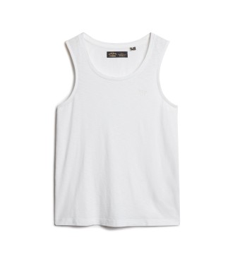Superdry T-shirt senza maniche con ampio scollo rotondo bianco