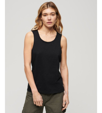Superdry T-shirt sem mangas com decote redondo largo preto