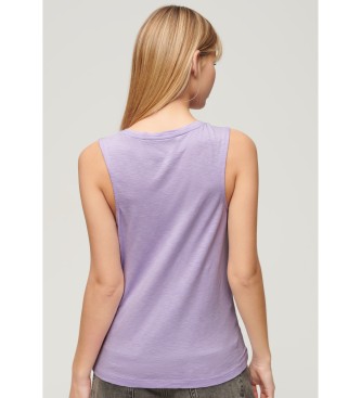 Superdry T-shirt smanicata con ampio scollo rotondo lilla