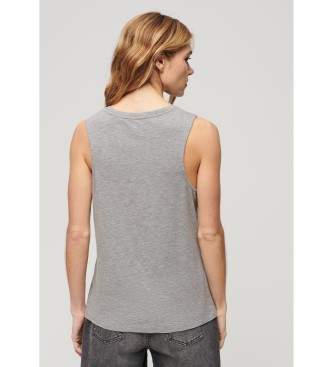 Superdry T-shirt sem mangas com decote redondo largo cinzento