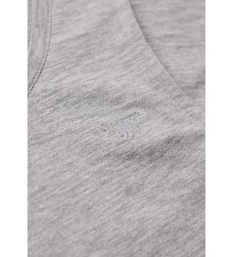 Superdry T-shirt senza maniche con ampio scollo rotondo grigio