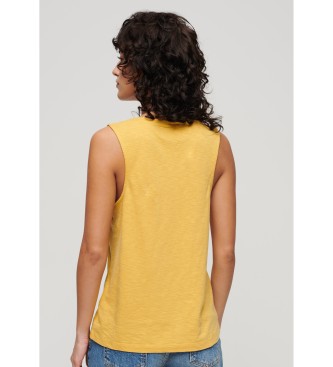 Superdry rmels T-shirt med bred rund halsudskring gul