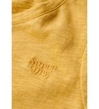 Superdry Mouwloos T-shirt met wijde ronde hals geel
