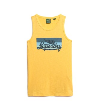 Superdry T-shirt sem mangas com logtipo Cali amarelo