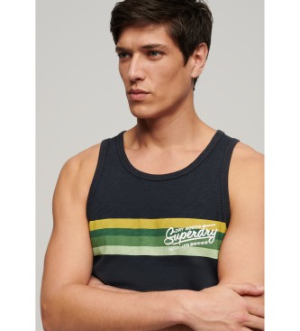 Superdry T-shirt sem mangas com logtipo Cali em azul-marinho