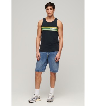 Superdry T-shirt sem mangas com logtipo Cali em azul-marinho