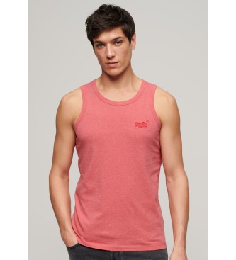 Superdry Camiseta sin mangas con logotipo Essential rosa