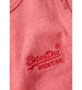 Superdry Camiseta sin mangas con logotipo Essential rosa