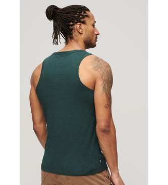Superdry Koszulka bez rękawów z logo Essential zielona