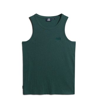 Superdry Majica brez rokavov z logotipom Essential zelena