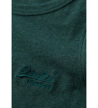 Superdry Koszulka bez rękawów z logo Essential zielona