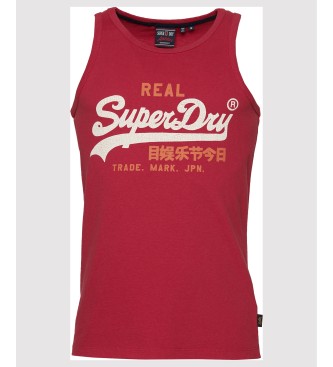 Superdry Sleeveless T-shirt with logo Vintage Logo Heritage red
