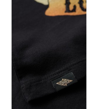 Superdry Mouwloos T-shirt met strass-steentjes Tattoo zwart