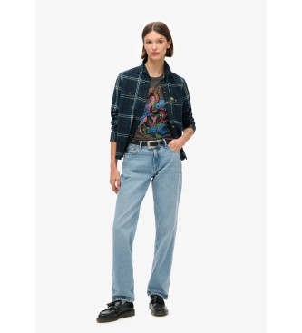 Superdry Camiseta sem mangas com strass Tattoo cinza