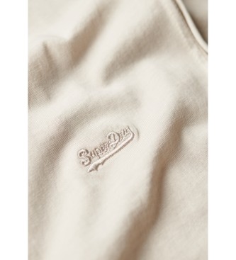 Superdry T-shirt essenziale in cotone organico con logo beige