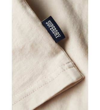 Superdry T-shirt essenziale in cotone organico con logo beige