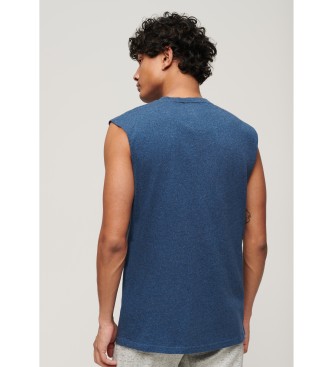 Superdry Majica Essential brez rokavov z modrim logotipom