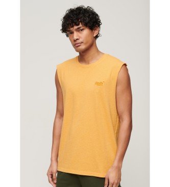 Superdry Majica Essential brez rokavov z rumenim logotipom