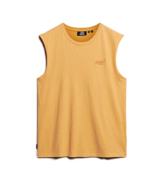 Superdry T-shirt essencial sem mangas com logtipo amarelo