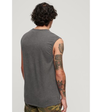 Superdry Graphic rock sleeveless t-shirt dark grey