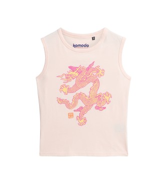 Superdry Różowa koszulka z logo Komodo w stylu vintage