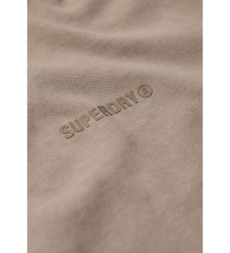 Superdry Camiseta suelta con logo sobreteido taupe