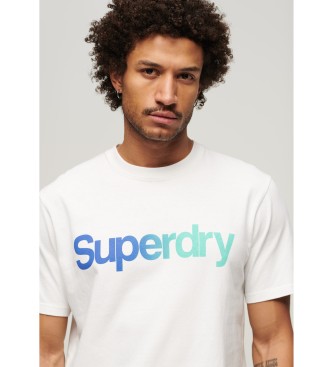 Superdry T-shirt ampia bianca con logo Core