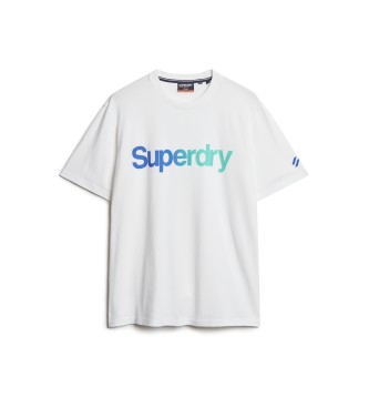 Superdry T-shirt ampia bianca con logo Core