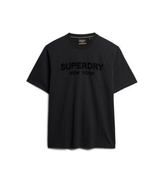 Superdry T-shirt sportiva allentata di lusso nera
