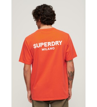 Superdry T-shirt desportiva de luxo laranja