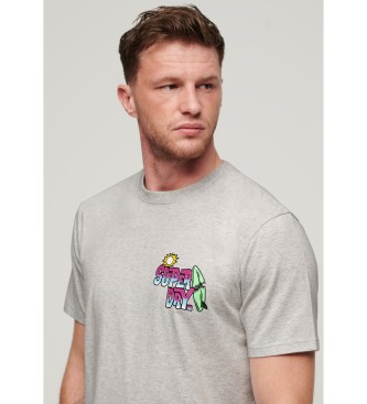 Superdry Neon Travel lockeres T-shirt grau