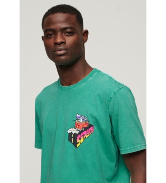 Superdry Neon Travel loose t-shirt green