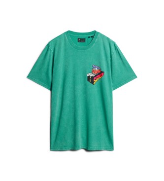 Superdry Neon Travel loose t-shirt green