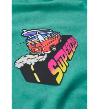 Superdry Neon Travel loose t-shirt green