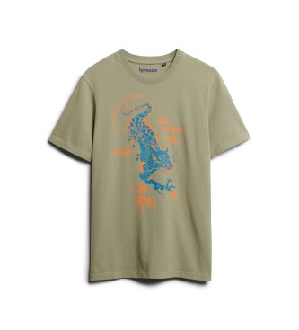 Superdry Koszulka ze smokiem Komodo Kailash zielona
