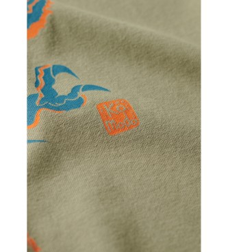 Superdry Koszulka ze smokiem Komodo Kailash zielona