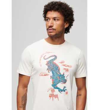 Superdry Camiseta Komodo Kailash Dragon blanco