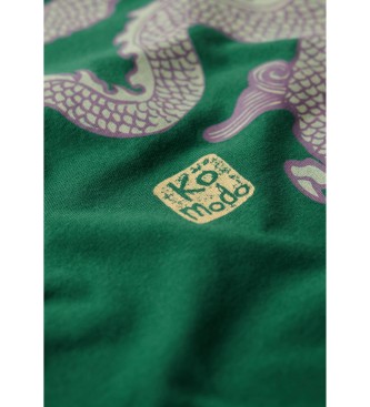 Superdry Zielona koszulka Komodo Vintage