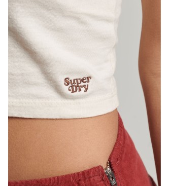 Superdry T-shirt de surf branca vintage sem mangas
