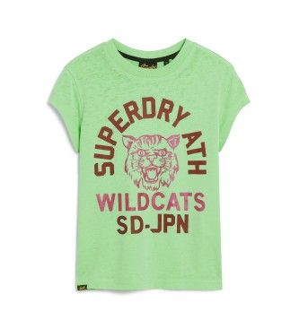 Superdry T-shirt Varsity Burnout verde