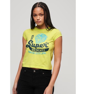 Superdry Varsity Burnout T-shirt gul