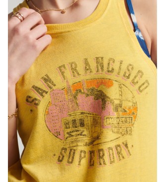 Superdry Vintage majica s spominki mesta rumena