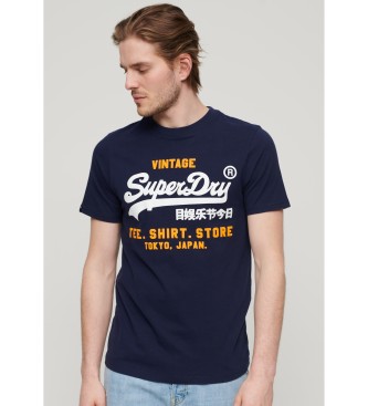 Superdry T-shirt clssica vintage azul-marinho
